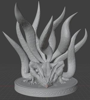 Kurama 3d model or nine tail fox or beast naruto partner