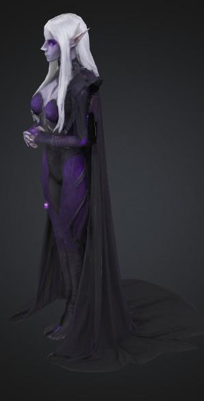 Dark Elf Sorceress STL Model