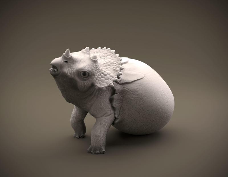 Triceratops hatchling baby dino intended for 3D printing