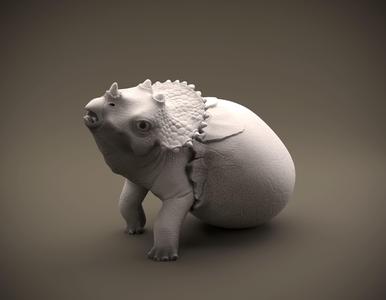 Triceratops hatchling baby dino intended for 3D printing