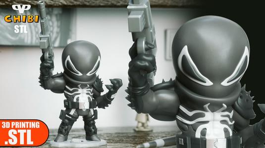 Agent Venom Chibi STL for 3D Printing ChibiSTL 3DXM