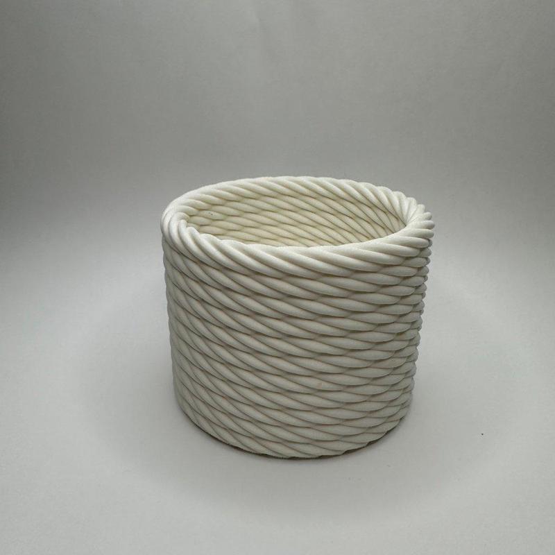 Braided basket look plant pot