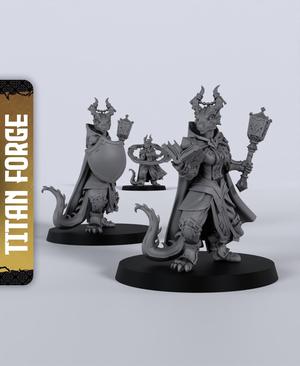 Dragonborn Female Cleric – With Free Dragon  – 5e DnD Inspired for RPG and Wargamers