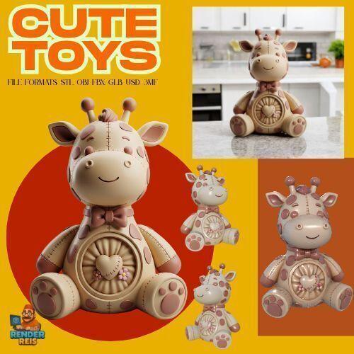 3D Printable Cute Giraffe Figurine
