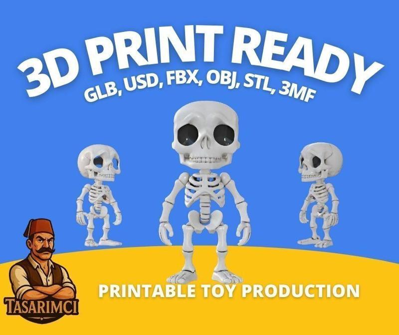 Articulated Skull Toy Figure 3D Print Ready