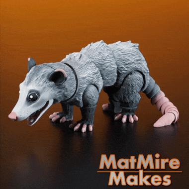 Opossum Articulated Fidget Figure, 3mf included, cute flexi