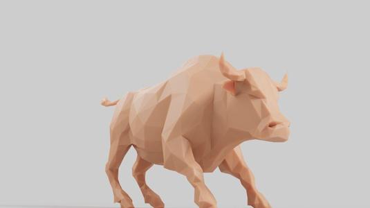3d print low poly buffalo