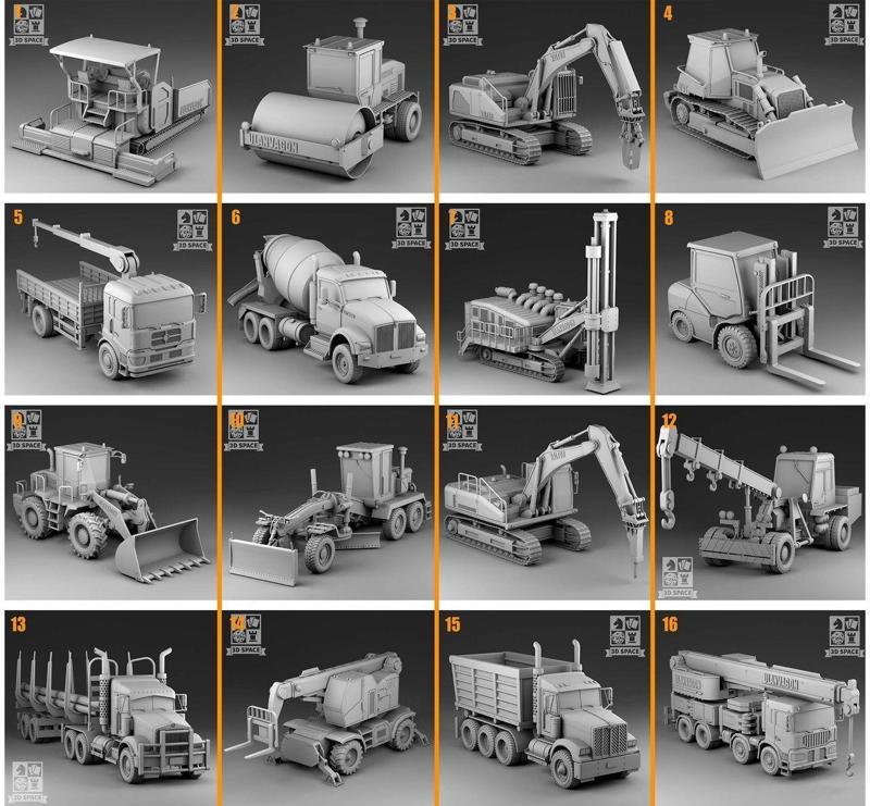Construction equipment   3D Model Collection