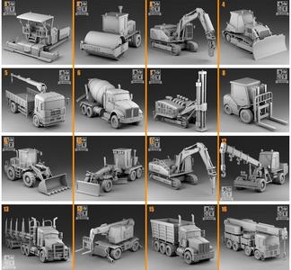 Construction equipment   3D Model Collection