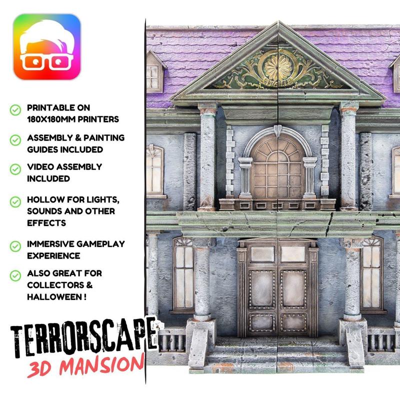 3D printable Mansion for Terrorscape boardgame