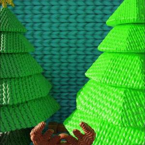 Crocheted christmas tree and reindeer- Flexi Print in Place