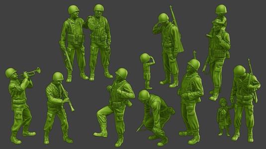 American soldiers ww2 A15 Pack 1 3D Model Collection