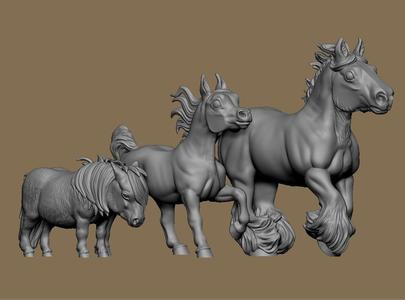 Horse Chibis 3D Model Collection