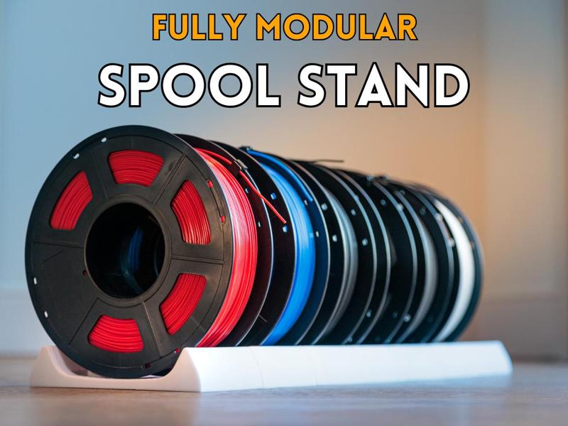 Filament Spool Stand/Holder, Fully Modular