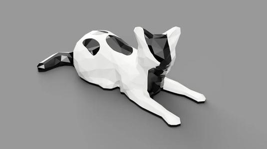 Dual Color Low Poly Cat
