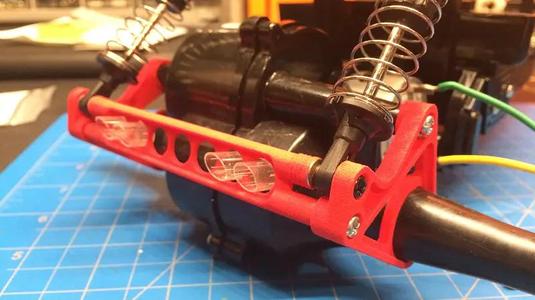 Tamiya Rising Fighter Rear Shock Mount and Transmission Brace