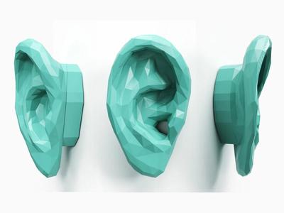 Low Poly Ear Wall Decoration and Hook