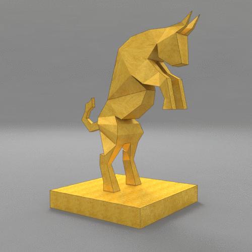 REARING BULL LOWPOLY