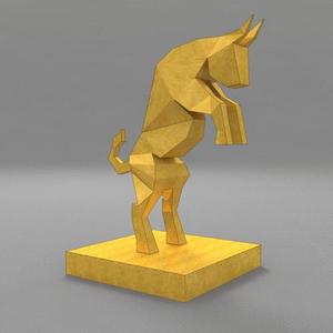 REARING BULL LOWPOLY
