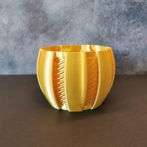 Orange planter with stripes