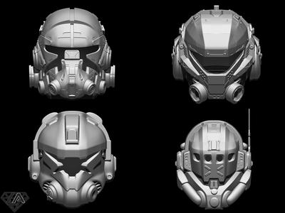 TitanFall Pilot helmets set