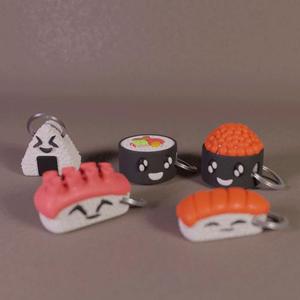 Happy sushis and nigiris keychains Collection  (Print-in-place, no supports needed)