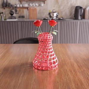 3D Wireframe Desk Vase STL File – Home Decor, Small Digital Vase, Indoor Table Planter, Modern Design, 3D Print File, Unique Planter