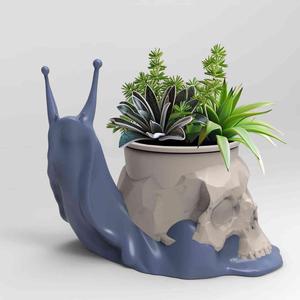 Snail Plant pot with drainage 3d print STL file garden container