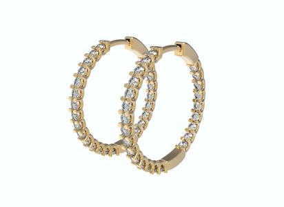 Inside Outside Diamond Hoop Earring small size