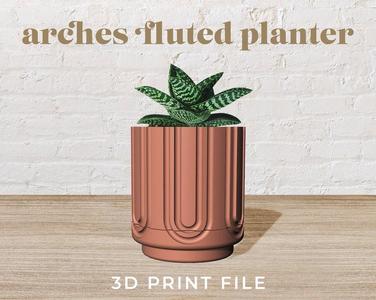 6.75" Arches Fluted Planter 3D Print File