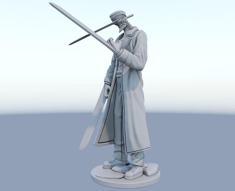 katana man from chainsawman 3d print model