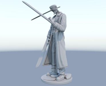katana man from chainsawman 3d print model