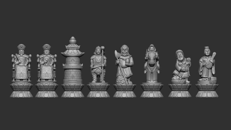 3D Chinese Chess Set