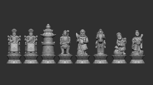3D Chinese Chess Set