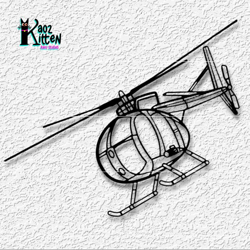 MD 500 Utility Helicopter wall art aircraft decor