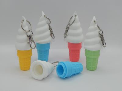 Ice Cream Chapstick Holder Keychain