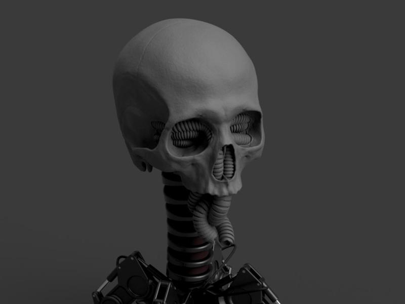 Biomechanical Skull “Headphone Stand”