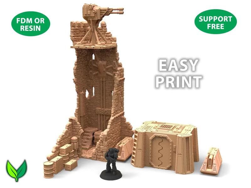 Fantasy Castle Ruins with 40K Upgrade – 28mm Modular Terrain (3D Print)