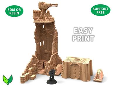 Fantasy Castle Ruins with 40K Upgrade – 28mm Modular Terrain (3D Print)