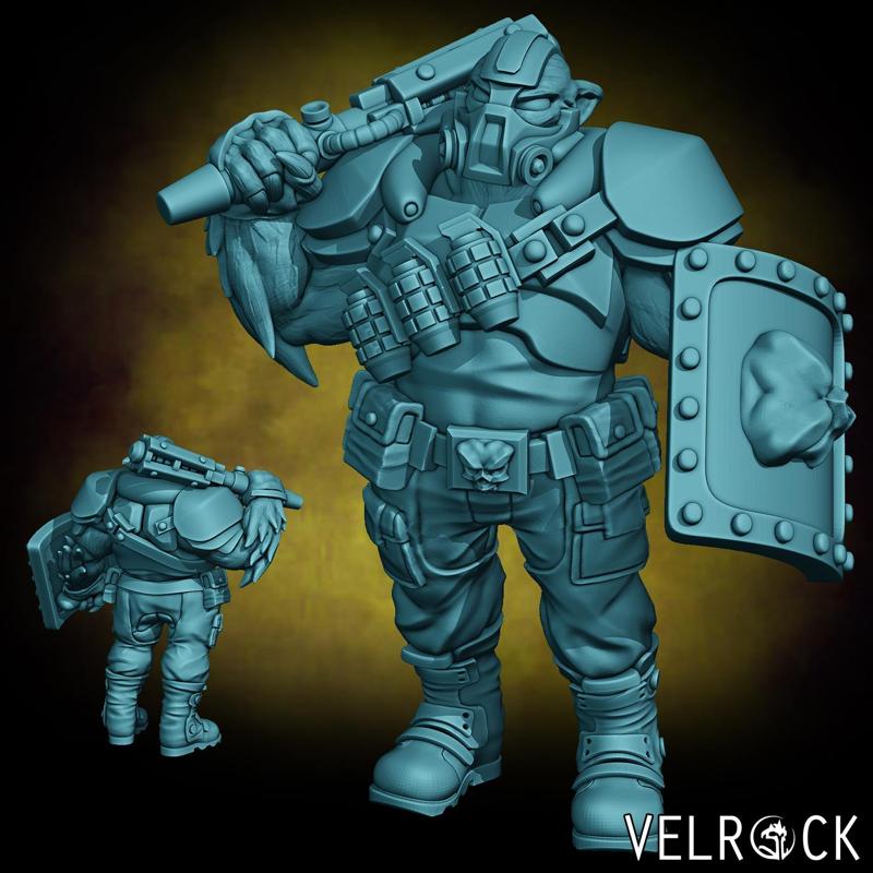 Tigryn with Club and Shield (PRESUPPORTED)