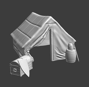 Medieval infantry tent – with accessories