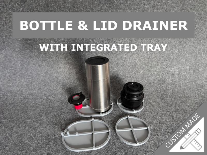 BOTTLE & LID DRAINER – with integrated tray