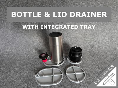 BOTTLE & LID DRAINER – with integrated tray