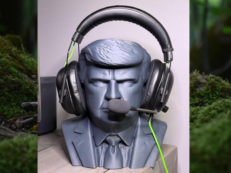 trump head phones holder