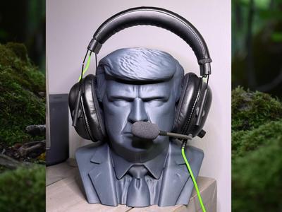 trump head phones holder