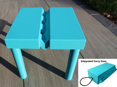 Kid’s chair in a box. Portable camping seat & case