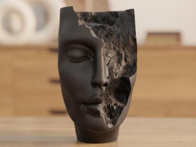 The Hollow Face – 3D Printable Abstract Sculpture