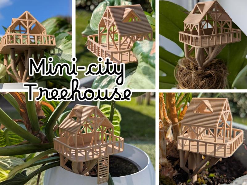 Mini city treehouse – plant decoration