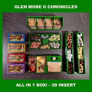 GLEN MORE II (2) CHRONICLES + HIGHLAND GAMES – INSERT, EINSATZ, INLAY, ORGANIZER (fits promos)