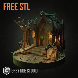 Halloween diorama, pumpkin head and more for 28 mm / 32 mm miniatures